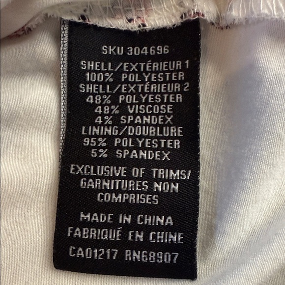 Le Chateau Top Cowl Neck Lined Reddish Pink Black Sleeveless Women's Size L - Picture 9 of 9